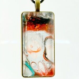 Abstract Multicolor Pendant Necklace